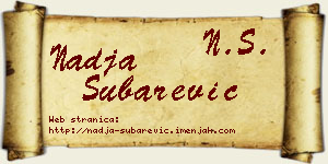 Nadja Šubarević vizit kartica